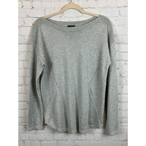 TALBOTS gray silver boat neck knit sweater pullover size M NWOT - Picture 1 of 6